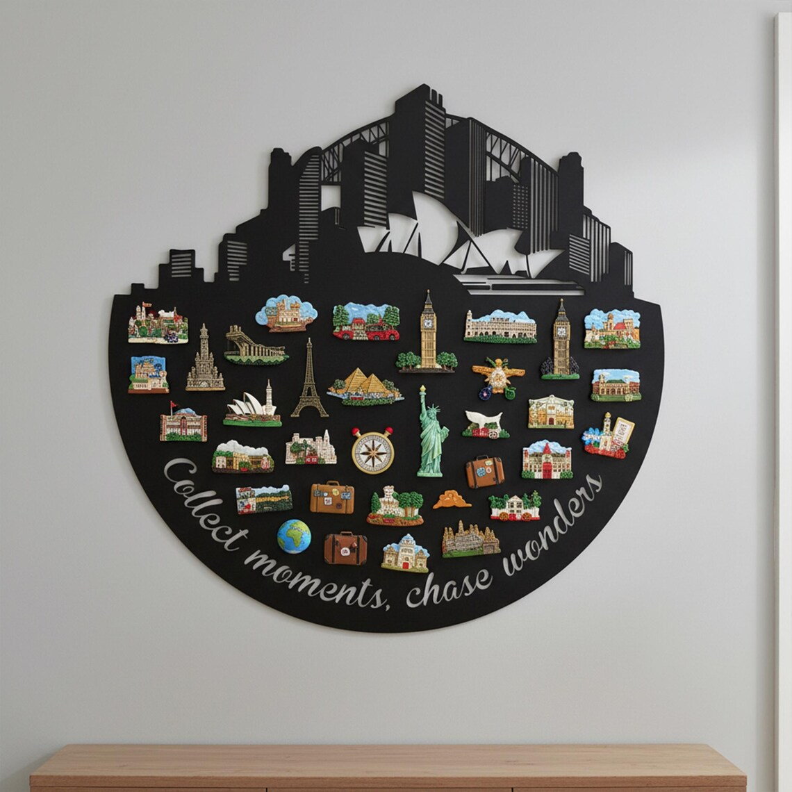 Customized City Skyline Travel Magnetic Souvenir Rack