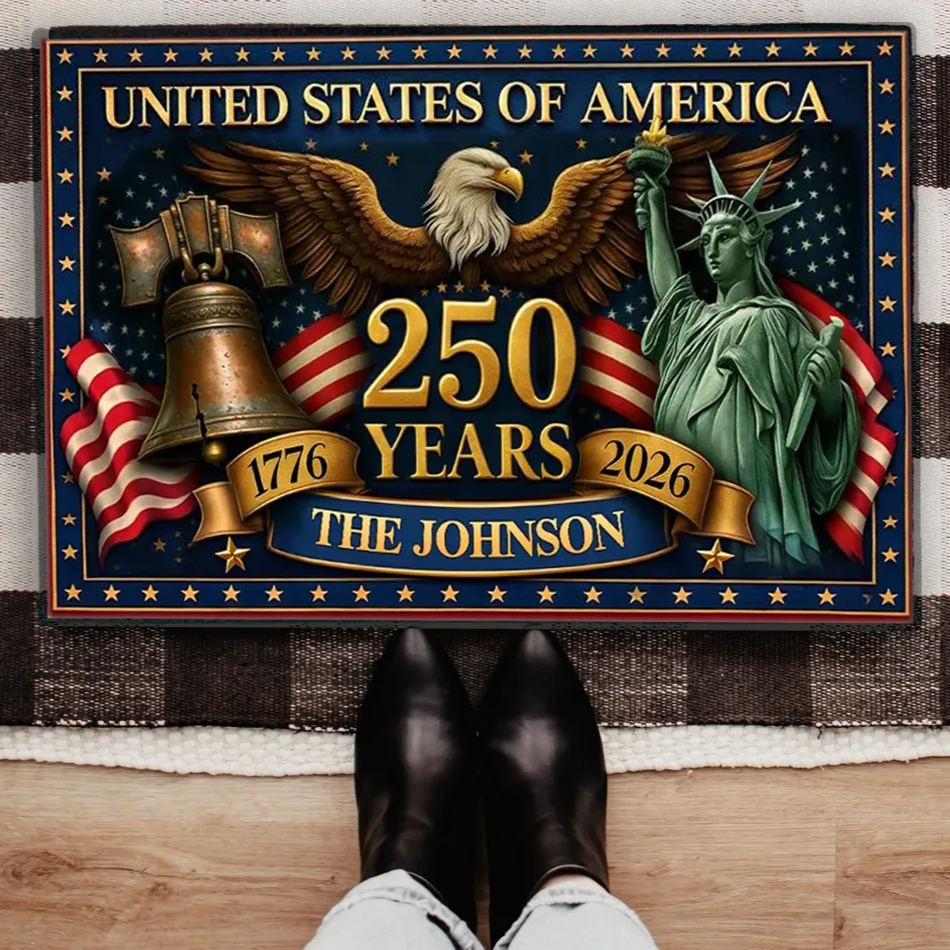 Personalized Home Decor Decorative Mat - Custom America 250th Anniversary Gifts