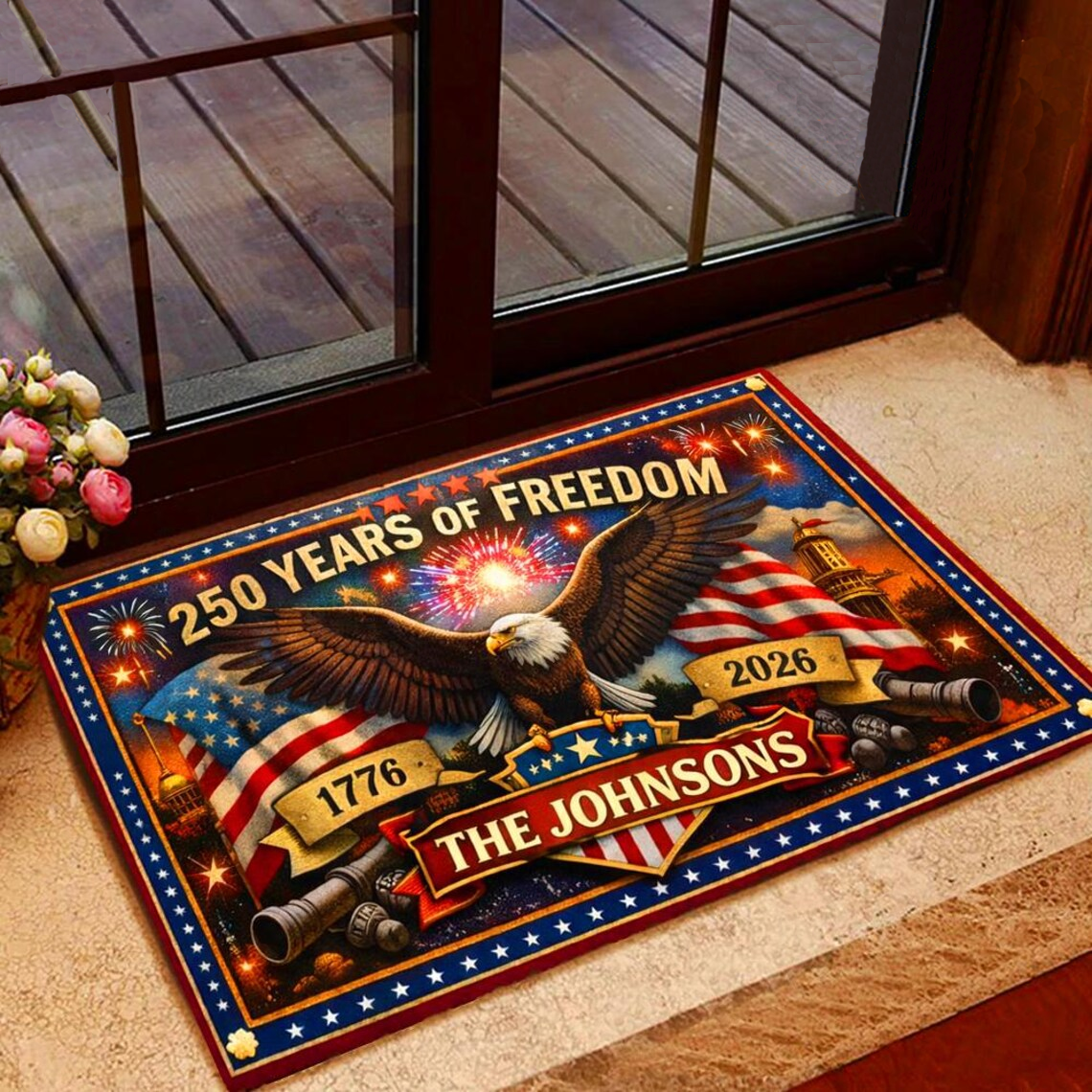 Personalized Home Decor Decorative Mat - Custom America 250th Anniversary Gifts