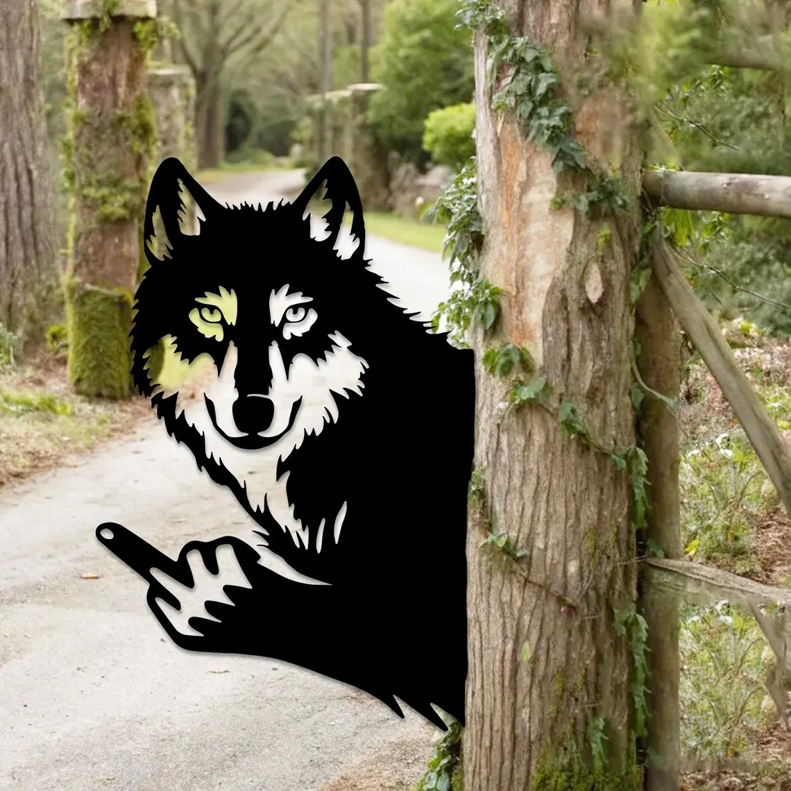 Funny Middle Finger Peeping Animal Metal ag