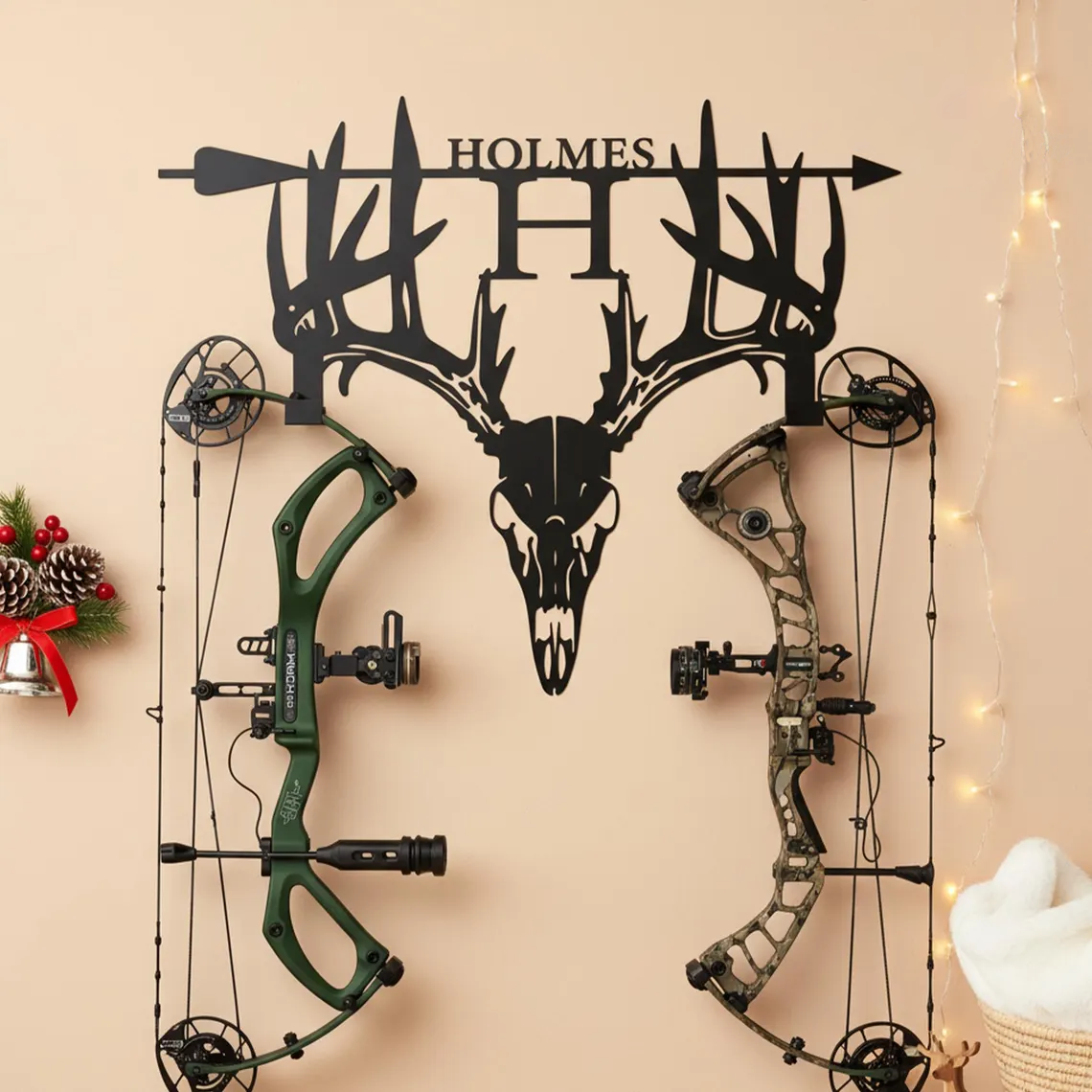 2026 New Personalized Deer Skull Metal Bow Hanger