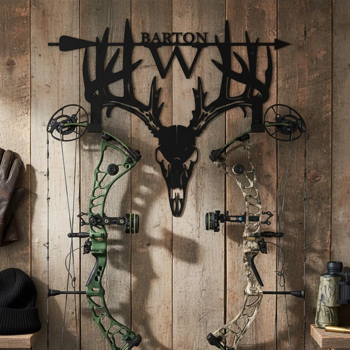 2026 New Personalized Deer Skull Metal Bow Hanger