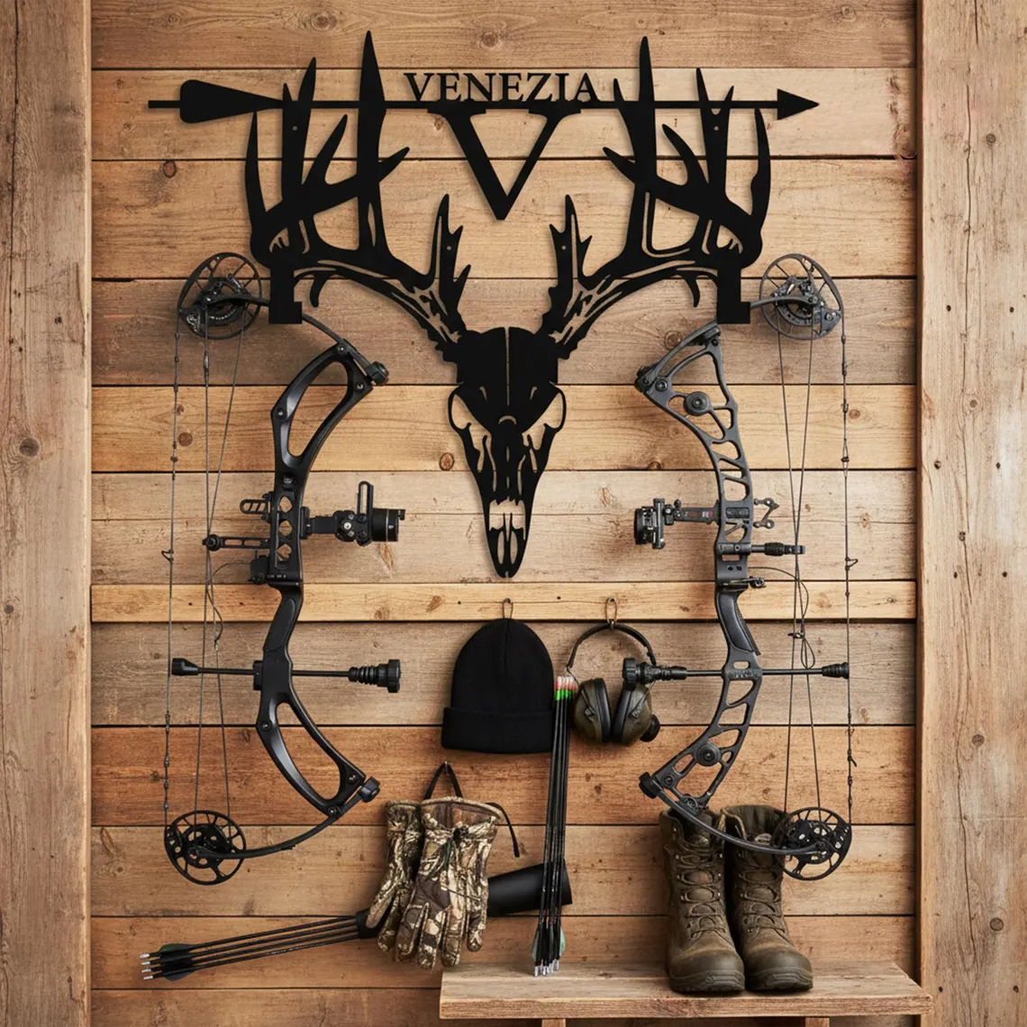2026 New Personalized Deer Skull Metal Bow Hanger