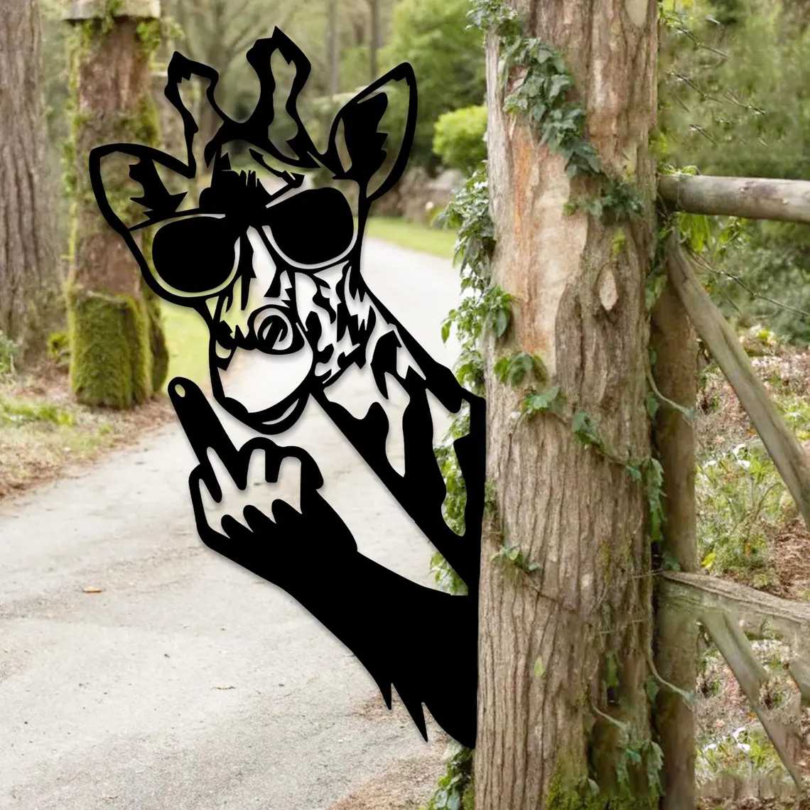 Funny Middle Finger Peeping Animal Metal ag