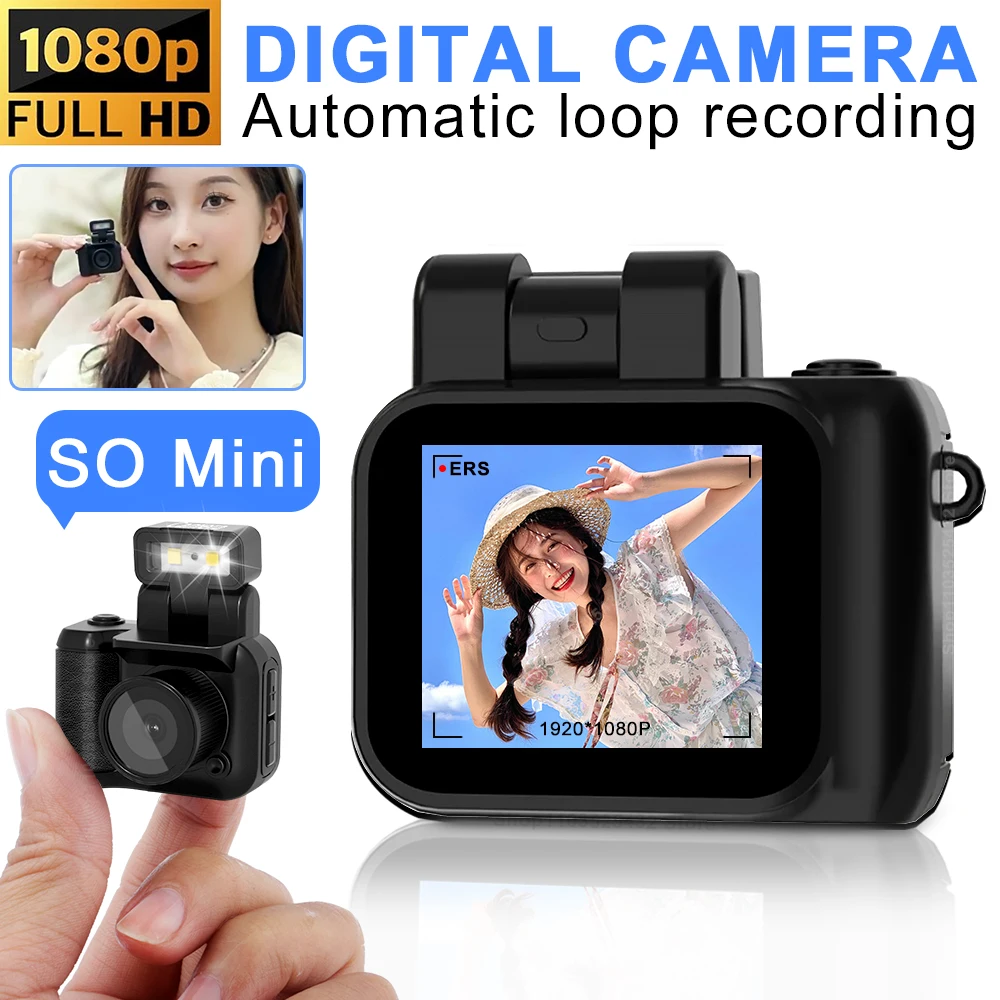 CollectFuns｜New Monoreflexes Style Mini Camera CMOS With Flash Lamp And Battery Dock Portable Video Recorder DV 1080P With LCD Screen