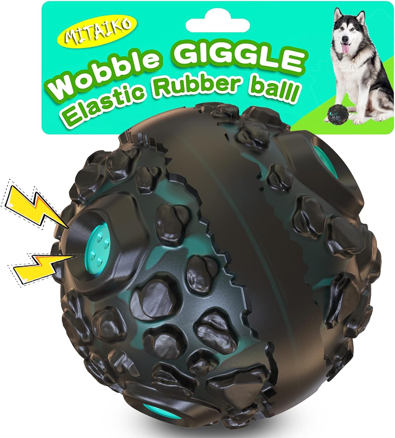CollectFuns Interactive Fetch Dog Ball with Fun Squeaky Wobble Giggle Sound