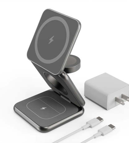 CollectFuns I 3-In-1 Foldable Magnetic Wireless Charger & Stand Kit