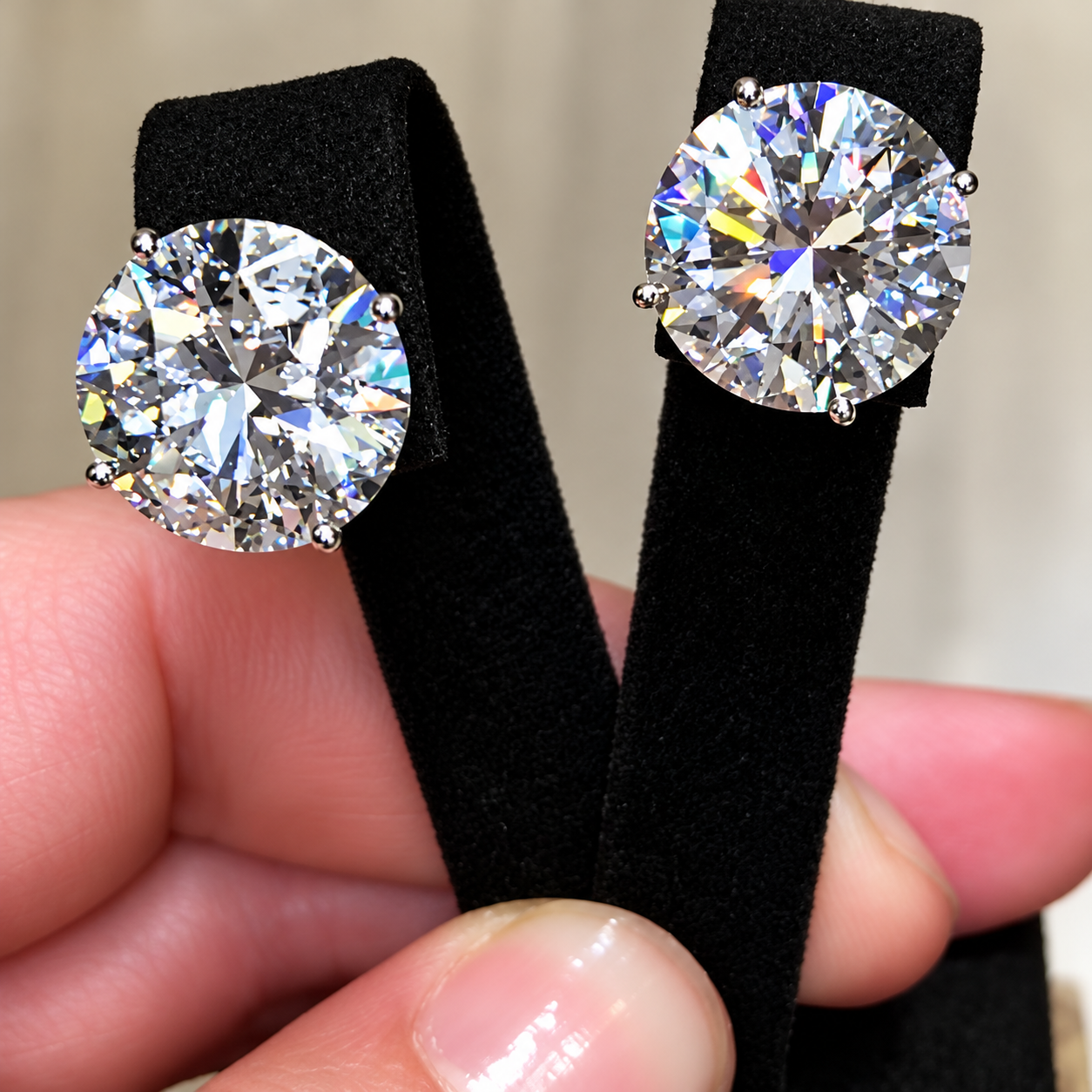 6ct Classic Round Cut White Sapphire Stud Earrings
