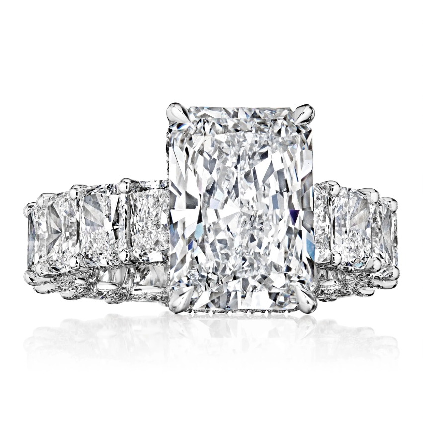 5ct Radiant Cut White Sapphire Engagement Ring