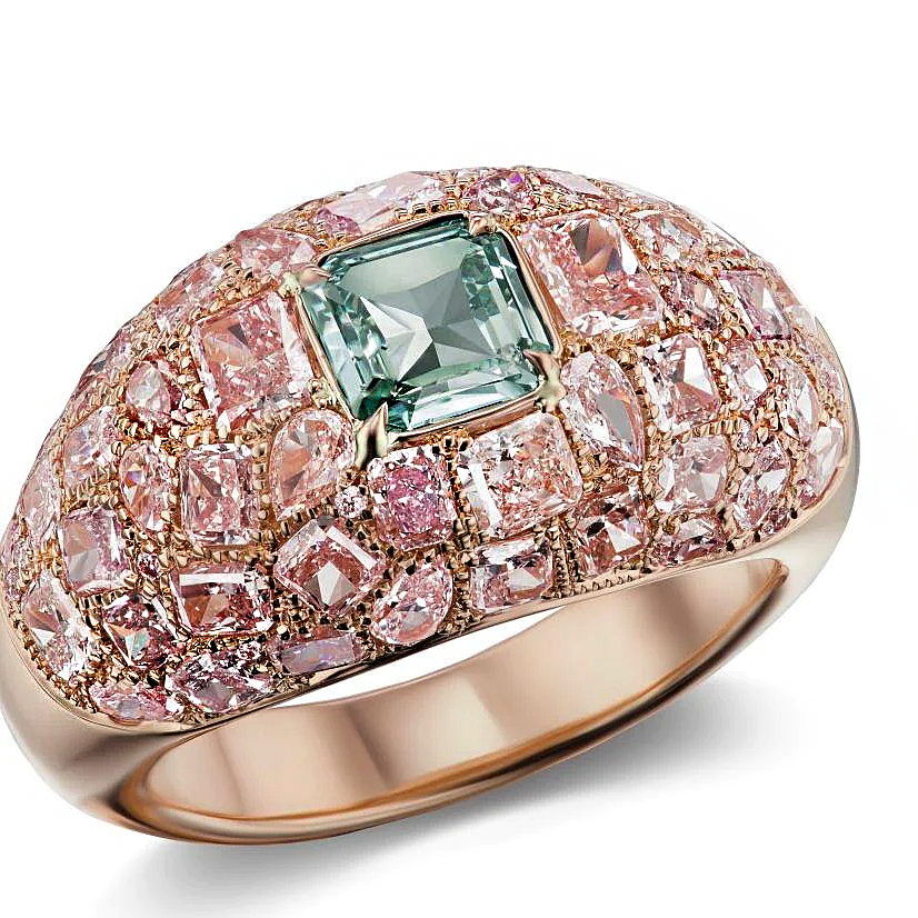 2ct Asscher Cut Aquamarine Sapphire Cocktail Ring