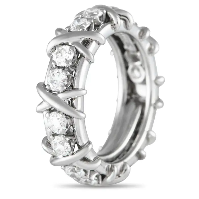 Luxury 16-stone Ring For Women In White Gold