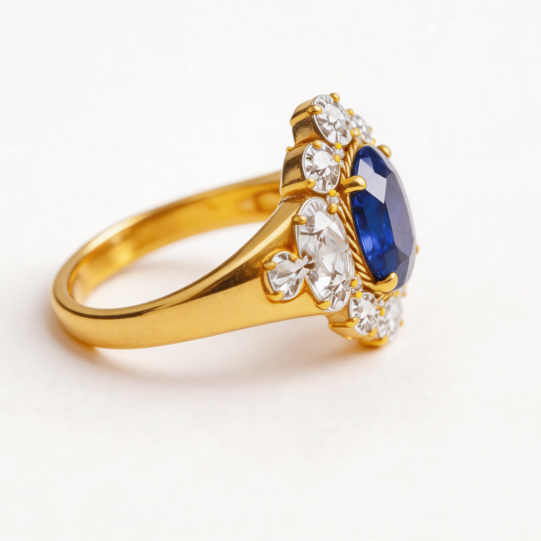 Original Design - 2ct Oval Cut Blue Sapphire Engagement Ring