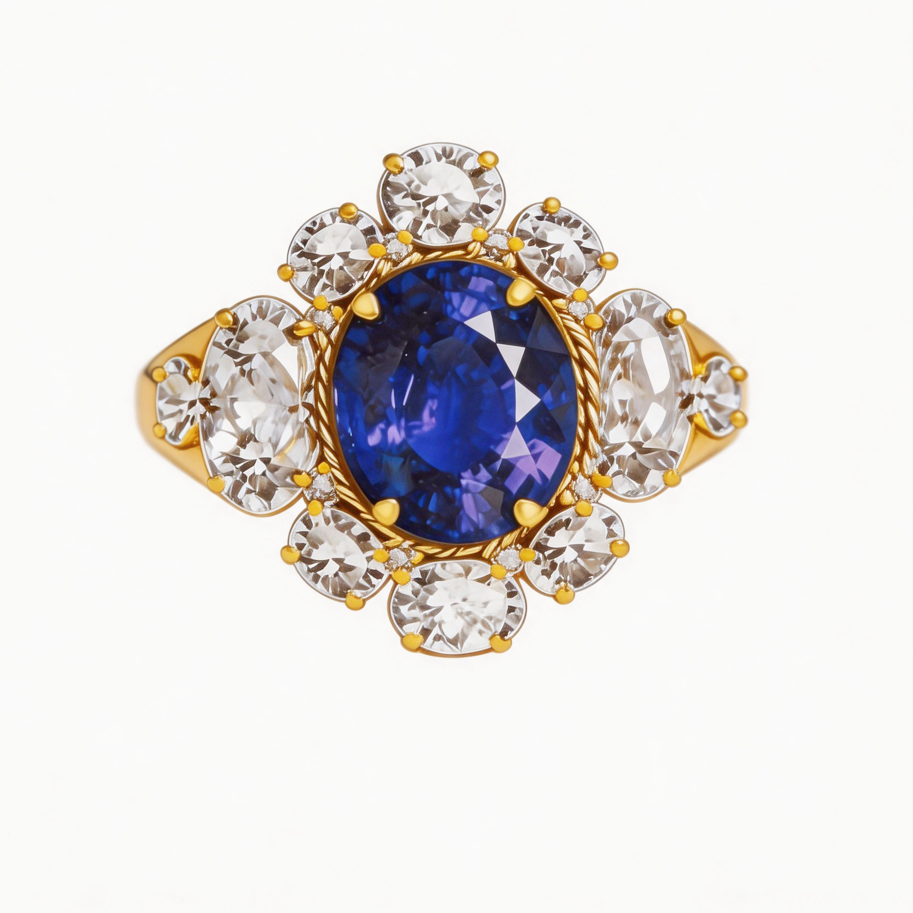 Original Design - 2ct Oval Cut Blue Sapphire Engagement Ring