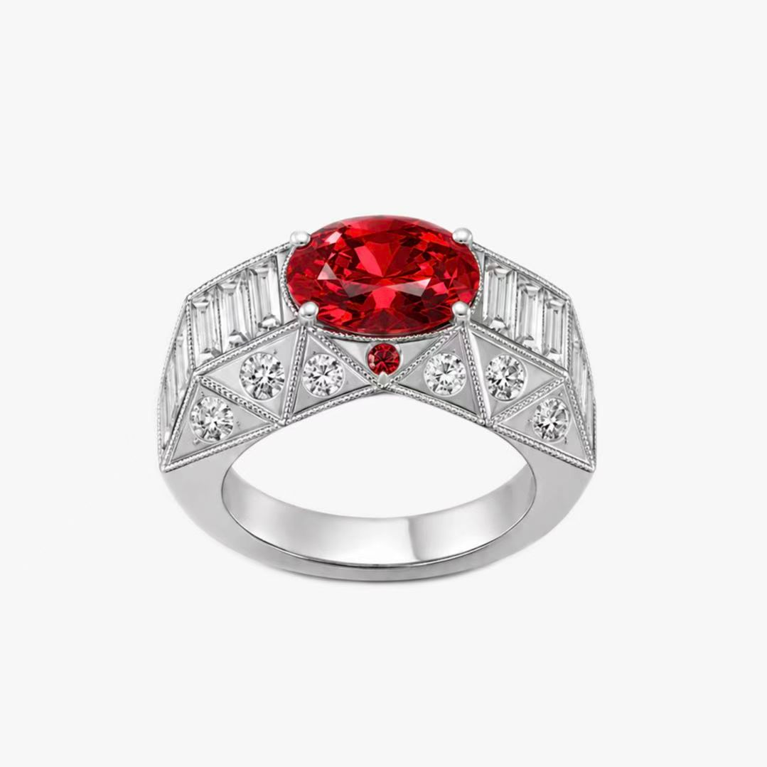 Original Design - 2ct Oval Cut Ruby sapphire Engagement Ring