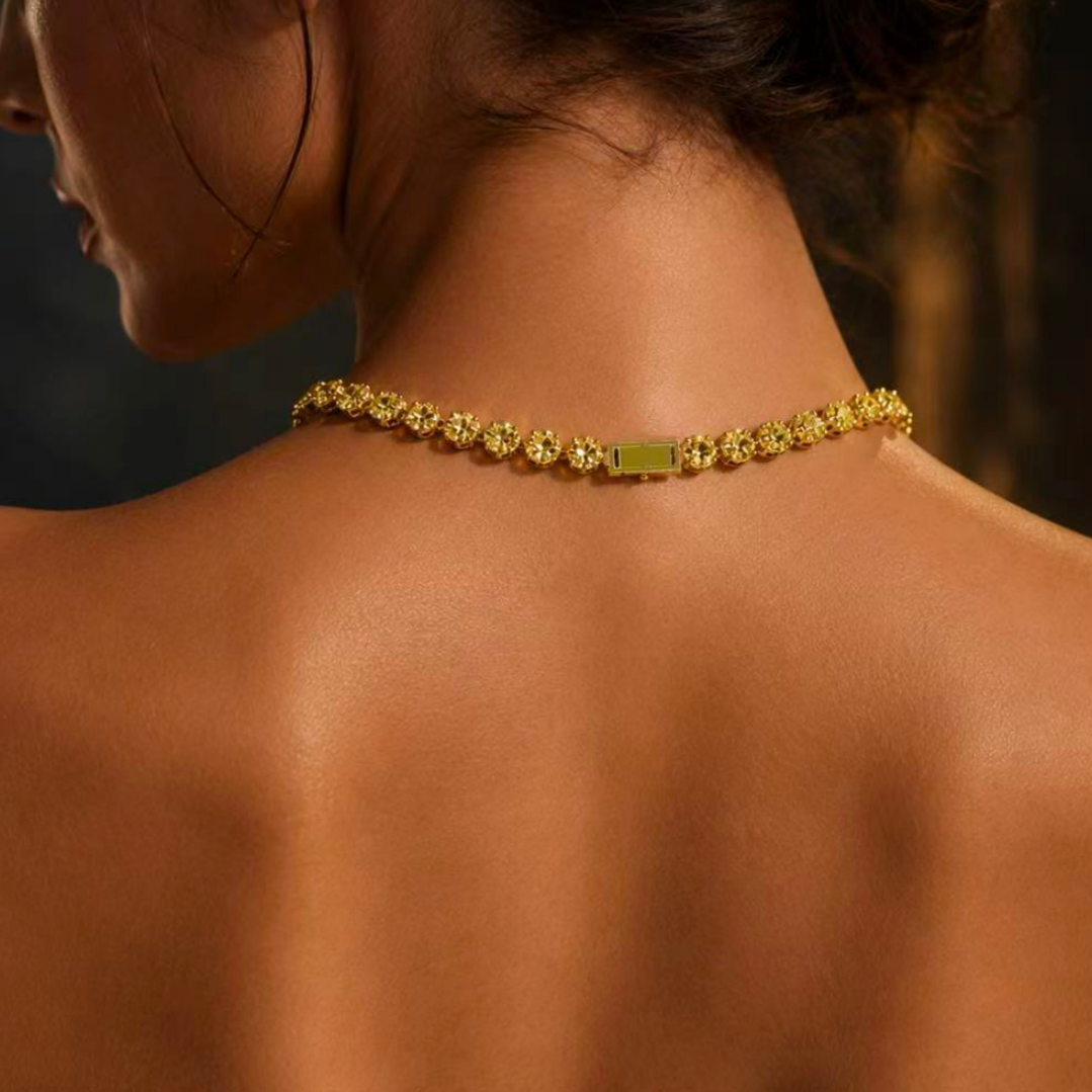 Original Design - Luxury Pear Cut Yellow Sapphire Necklace