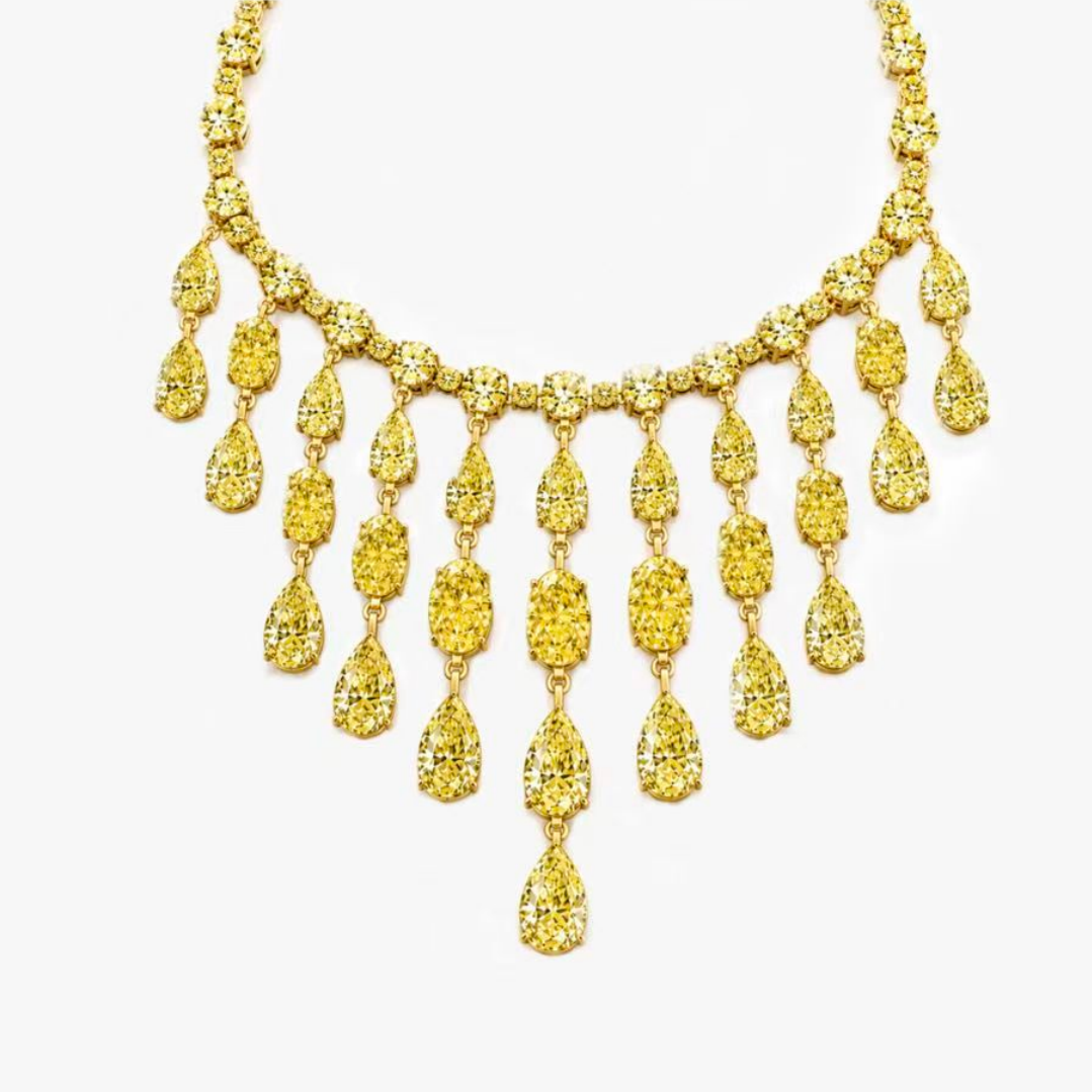 Original Design - Luxury Pear Cut Yellow Sapphire Necklace
