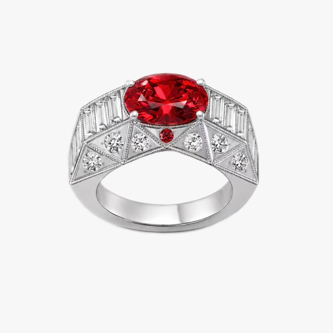 Original Design - 2ct Oval Cut Ruby sapphire Engagement Ring