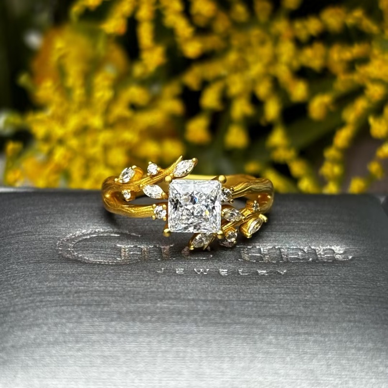Original Design - 2ct Princess Cut White Sapphire Engagement Ring