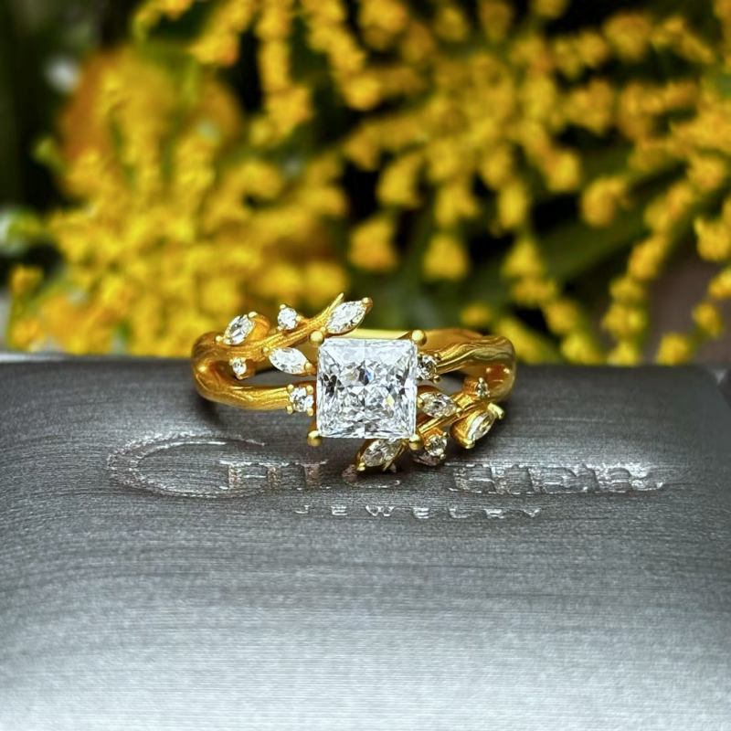 Original Design - 2ct Princess Cut White Sapphire Engagement Ring