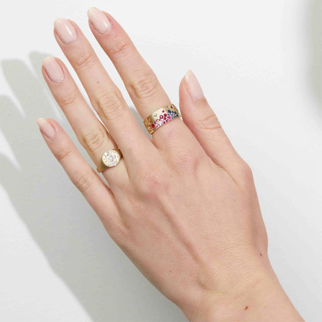 1.34ct Round Cut Rainbow Sapphire Eternity Ring