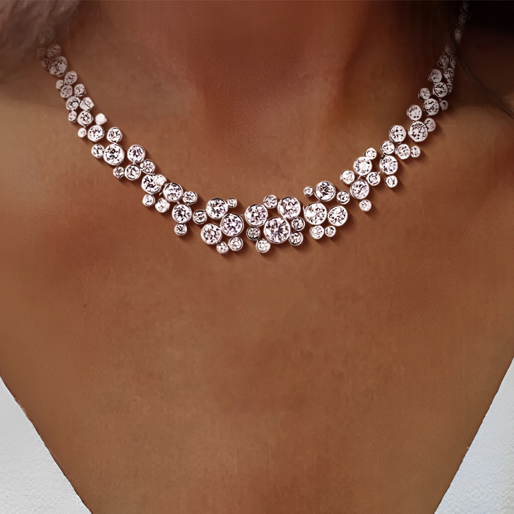 Classic Round Cut White Sapphire Necklace