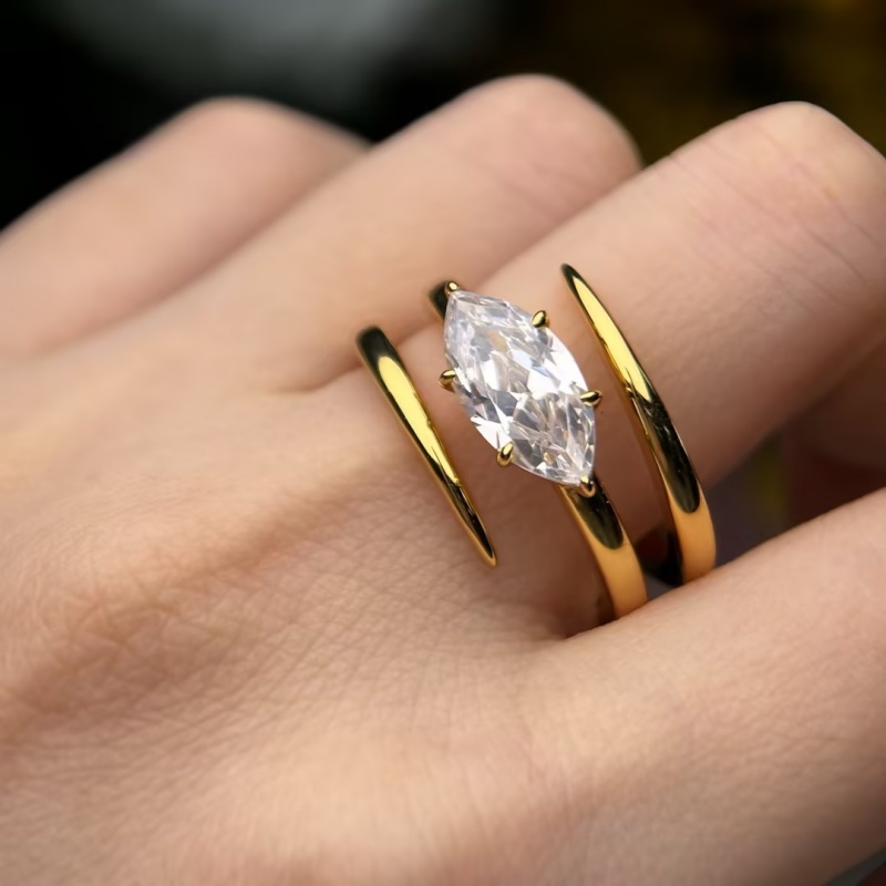 2.25ct Hexagona Marquise Cut Lemon Sapphire Coil Engagement Ring