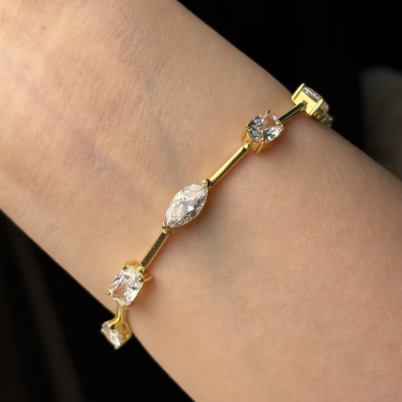 Classic Multiple Cut White Sapphire Bracelet