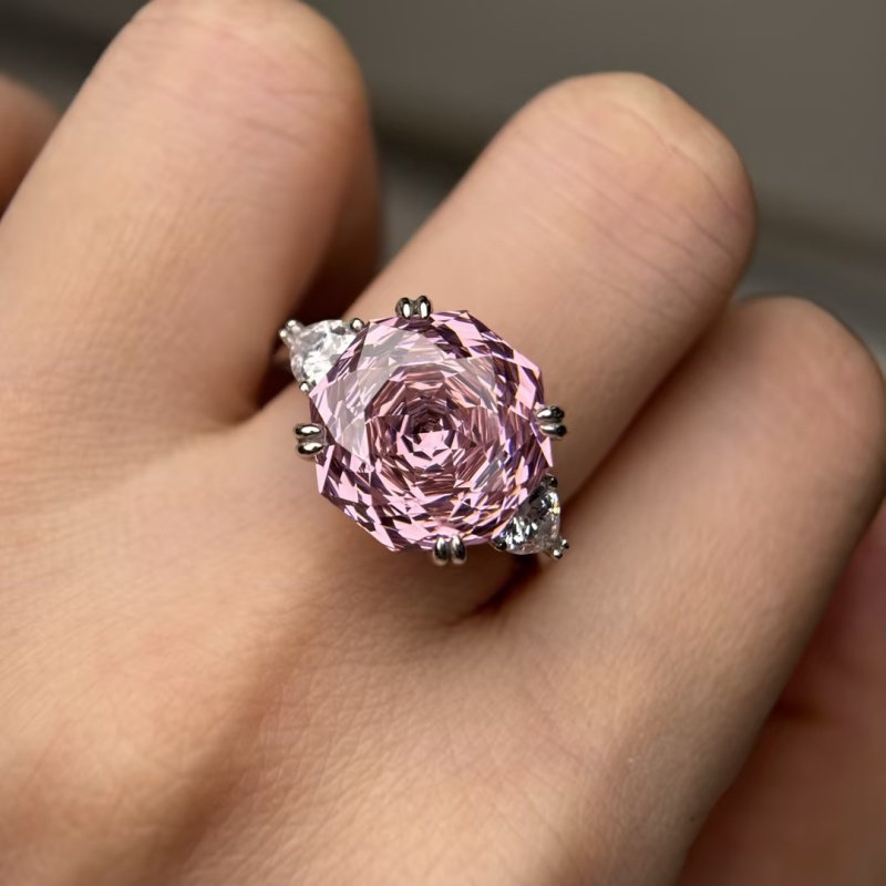 5ct Rose Cut Multi Color Sapphire Three-Stone Engagement Ring (5 Color Options)