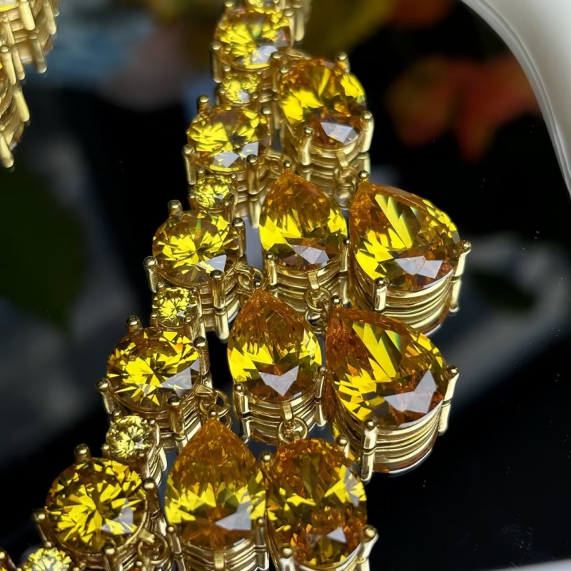 Original Design - Luxury Pear Cut Yellow Sapphire Necklace