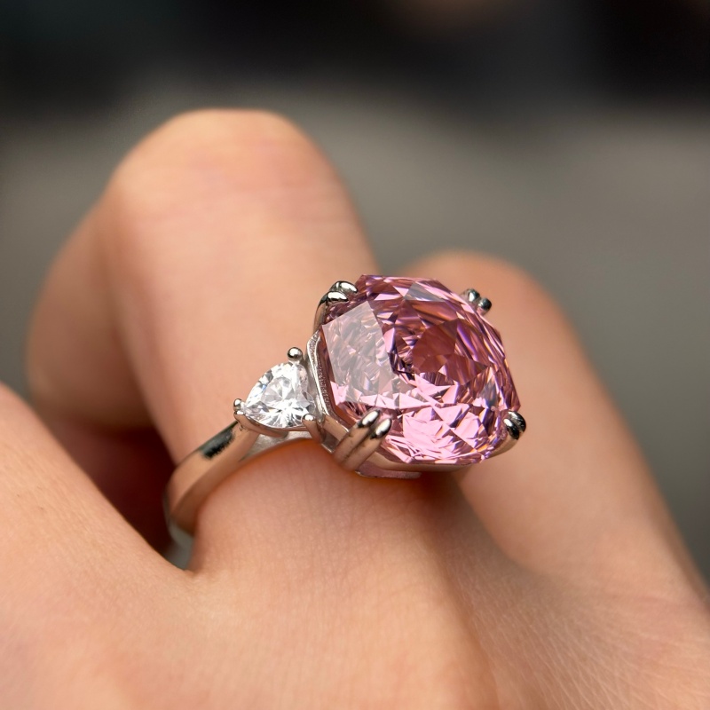 5ct Rose Cut Multi Color Sapphire Three-Stone Engagement Ring (5 Color Options)