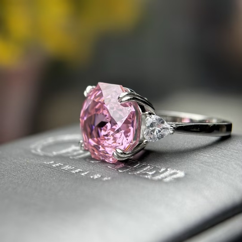 5ct Rose Cut Multi Color Sapphire Three-Stone Engagement Ring (5 Color Options)