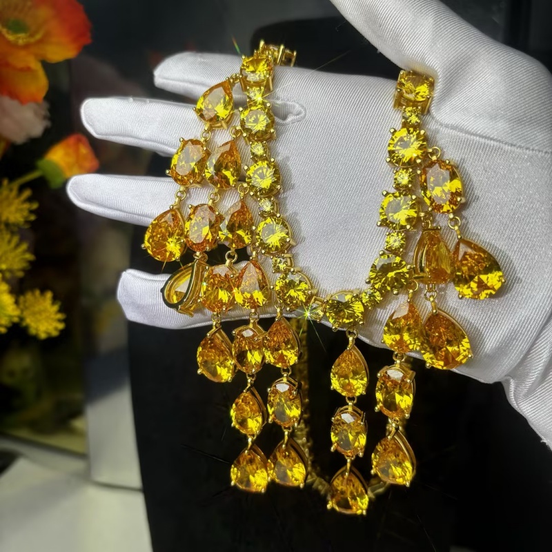 Original Design - Luxury Pear Cut Yellow Sapphire Necklace