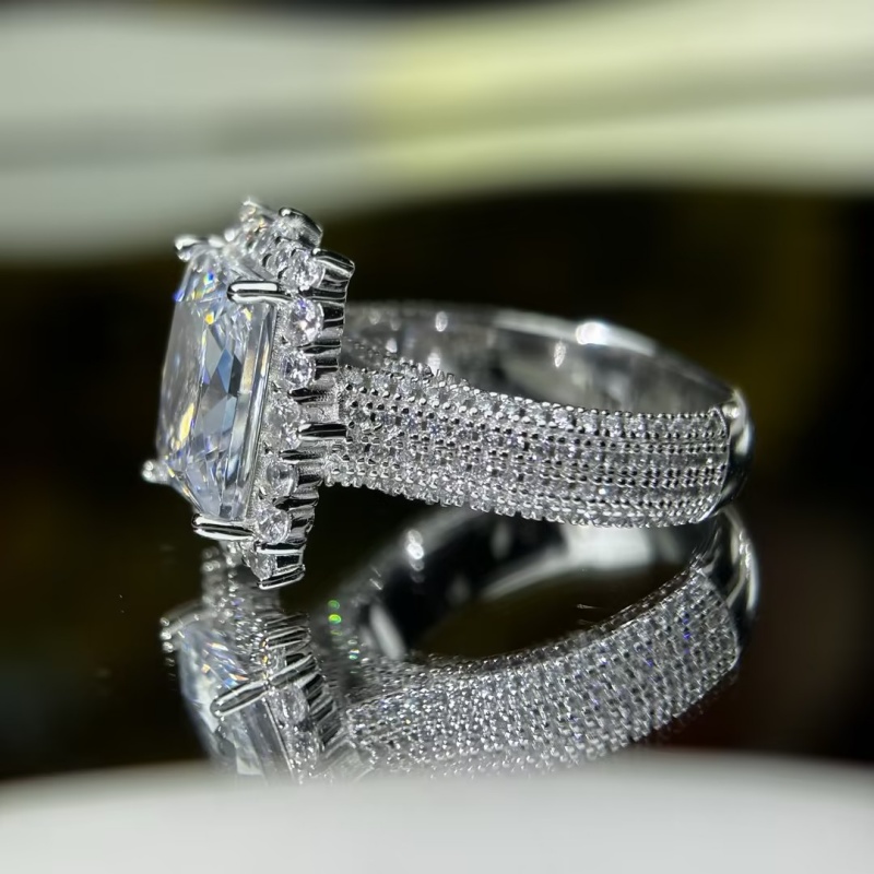 4ct Vintage Radiant Cut White Sapphire Engagement Ring