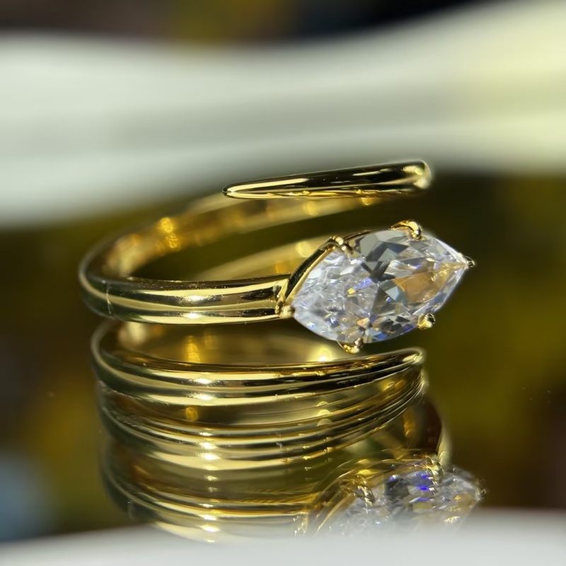 2.25ct Hexagona Marquise Cut Lemon Sapphire Coil Engagement Ring