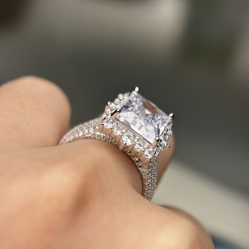 4ct Vintage Radiant Cut White Sapphire Engagement Ring