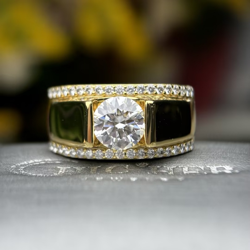 4.25ctw Round Cut White Sapphire / Moissanite Men's Band (2 Crystal Options)