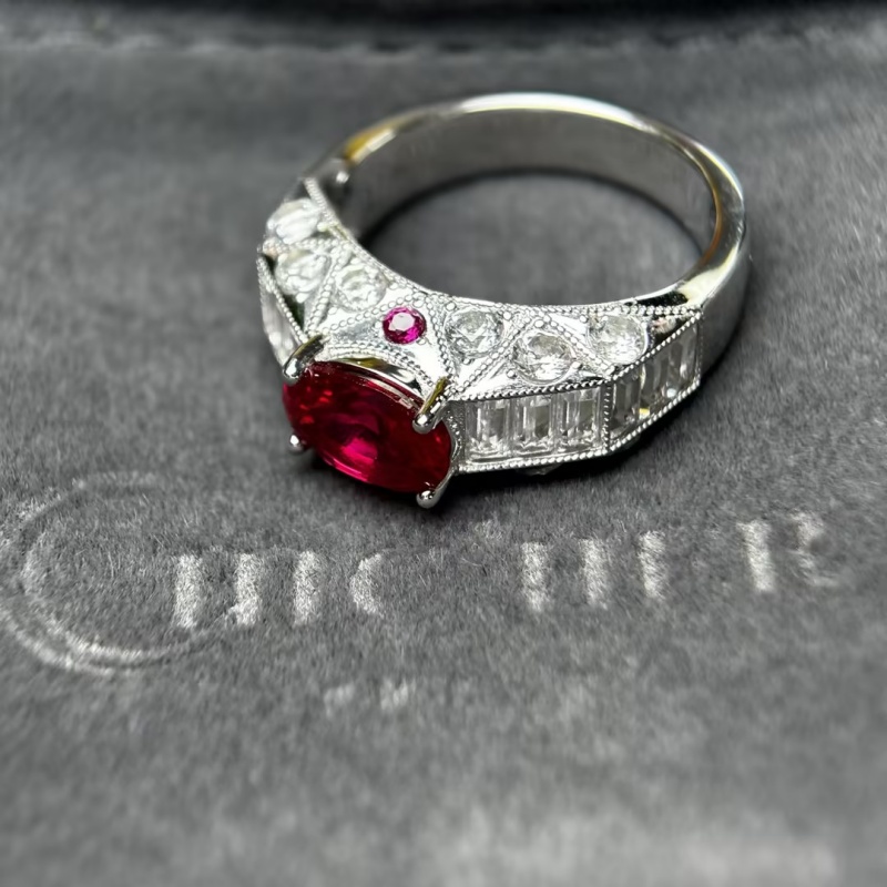 Original Design - 2ct Oval Cut Ruby sapphire Engagement Ring