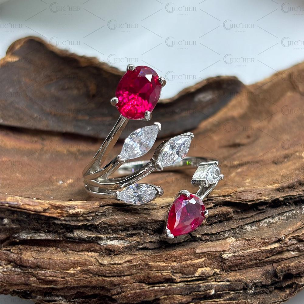 4.75ct Fashion leaf Design Ruby Ring