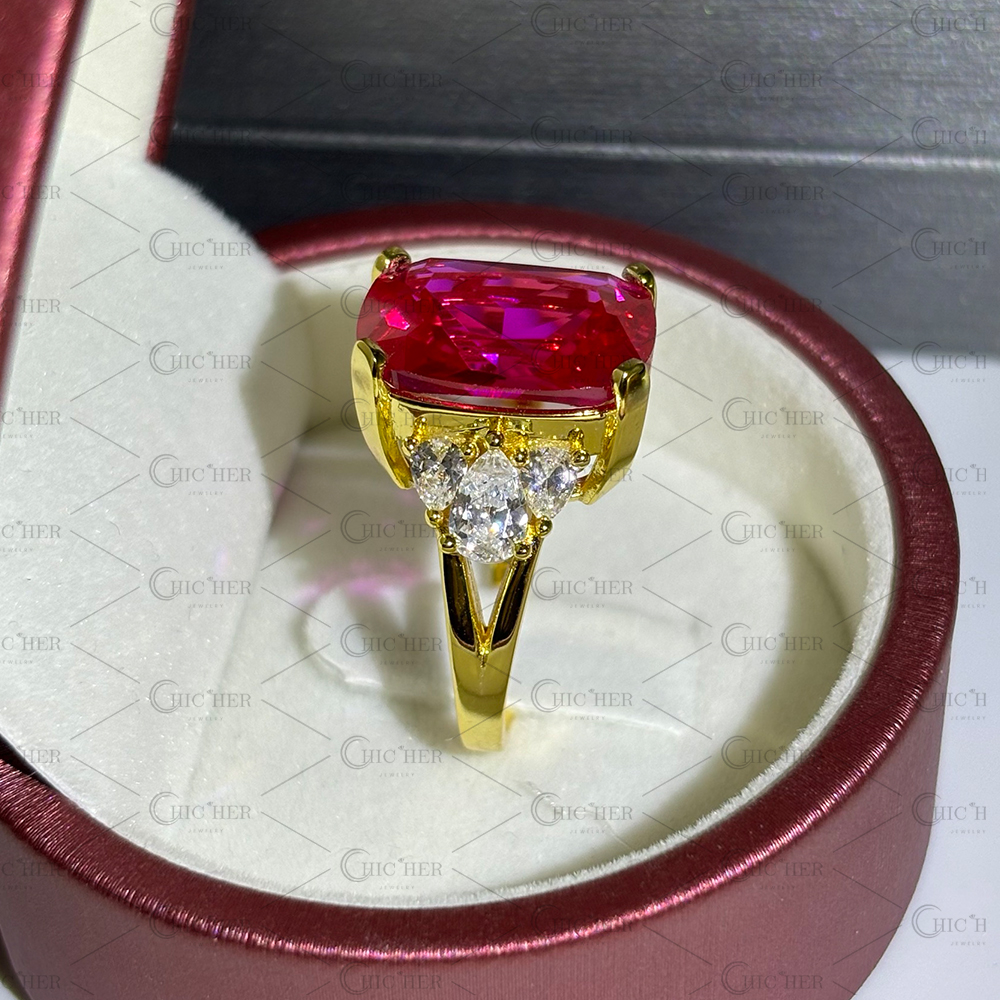 7ct Cushion Cut Pink Sapphire Engagement Ring