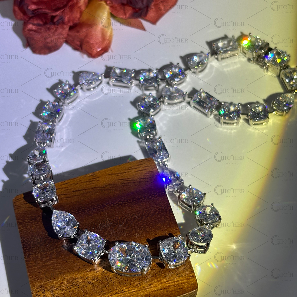 Multi-Cut White Sapphire Men's Necklace