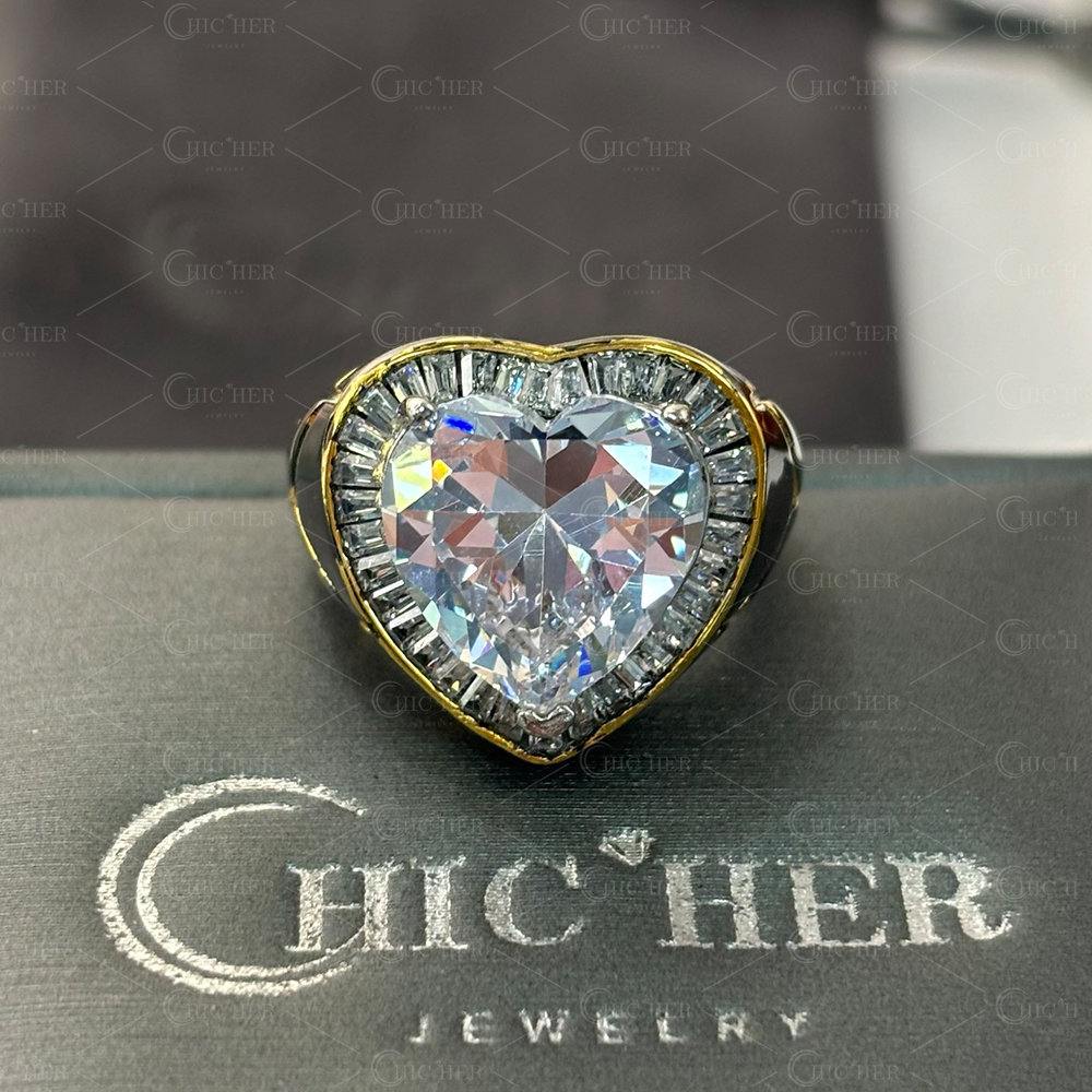 5ct Heart Cut White Sapphire Engagement Ring
