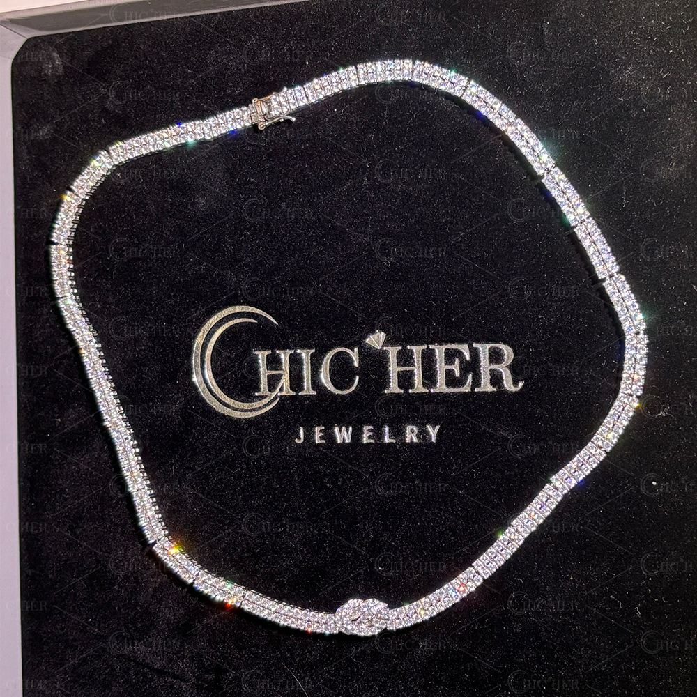 Round Cut Diamond Tight Knot Necklace