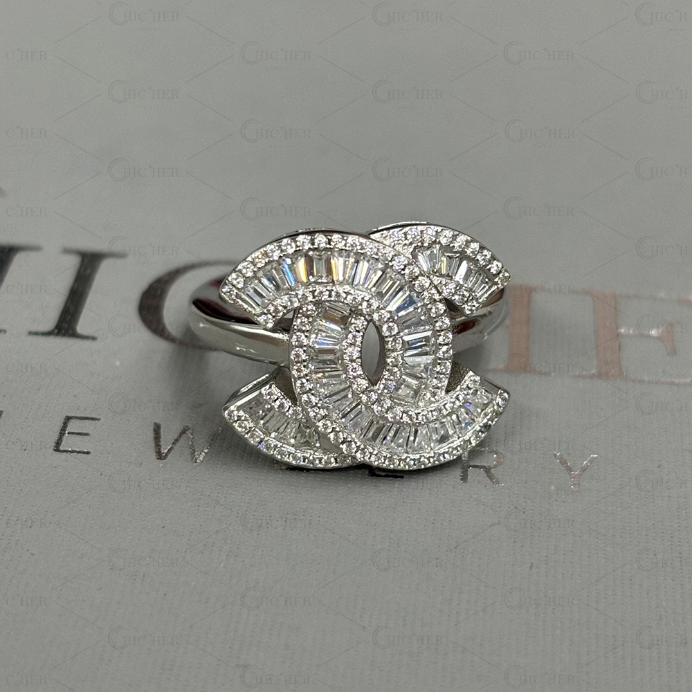 Double C Design 4.75ct White Sapphire Wedding Ring