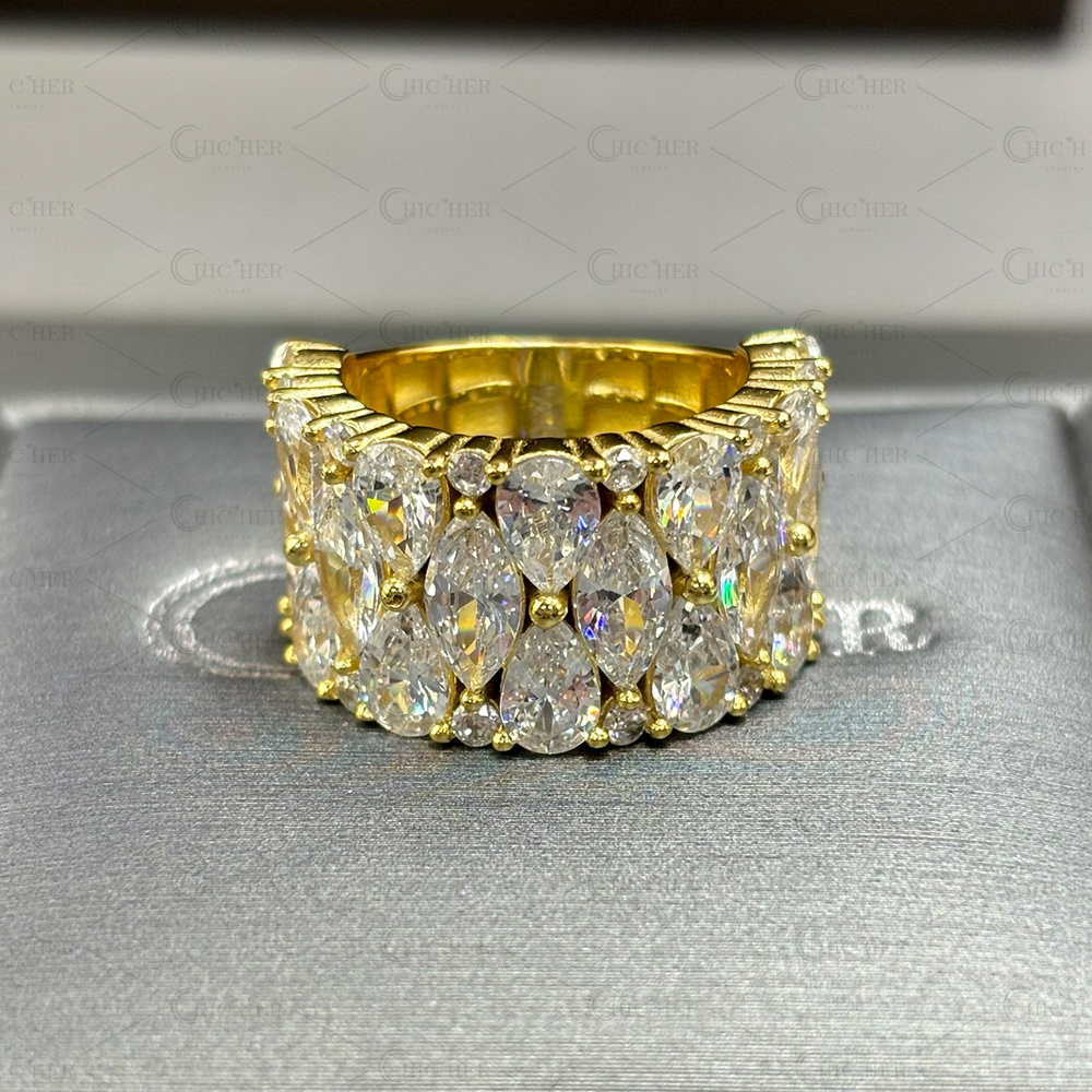 Hip Hop 4.55ct White Sapphire Men's Band