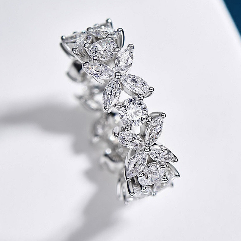 4.25ct Flower Design Marquise Cut Eternity Ring