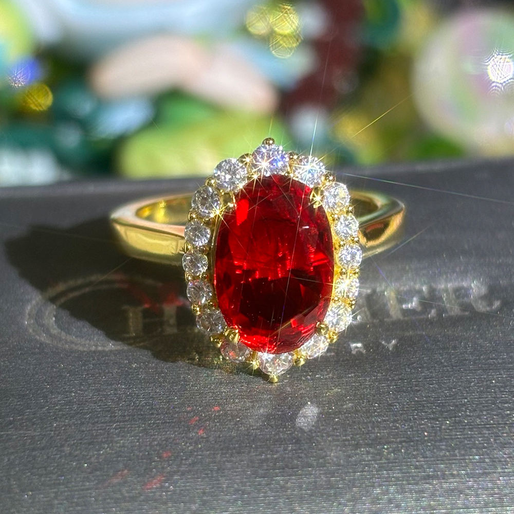 Halo 4ct Oval Cut Ruby Sapphire Engagement Ring