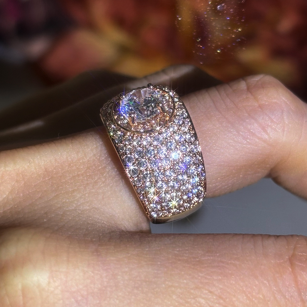 2ct Round Cut White Sapphire Full Diamond Halo Engagement Ring