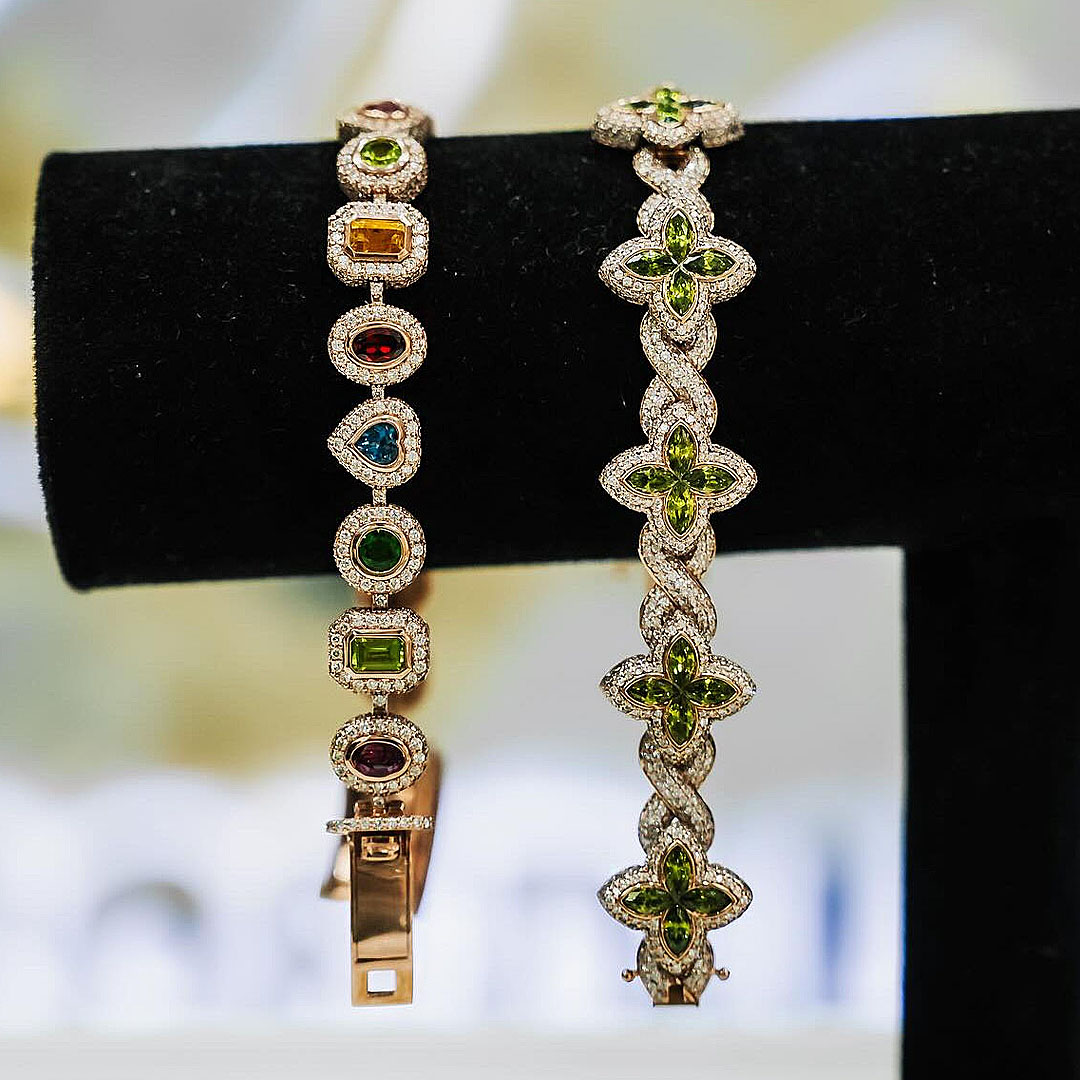 Marquise Cut Emerald Sapphire Chain Bracelet for Men