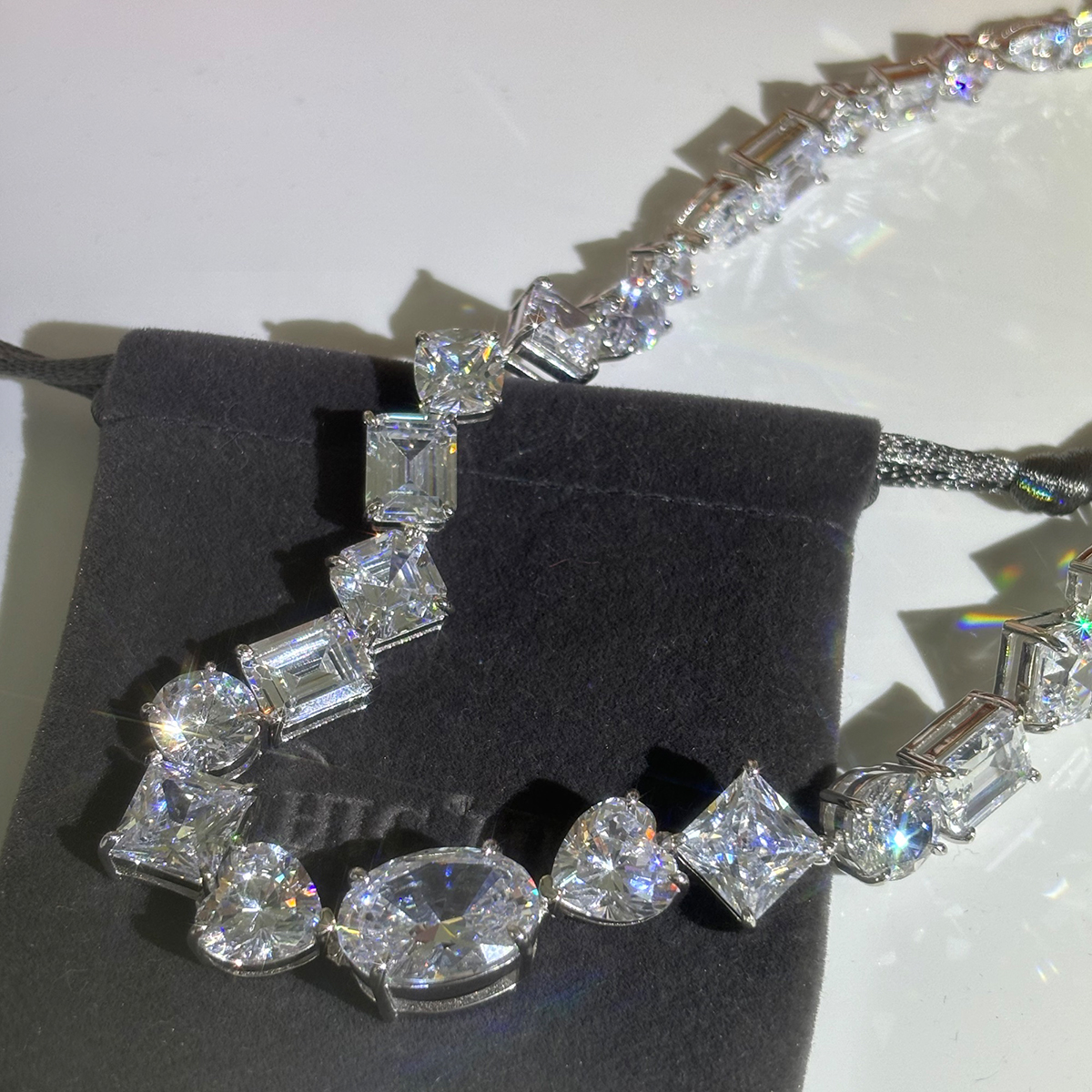 Multi-Cut White Sapphire Men's Necklace