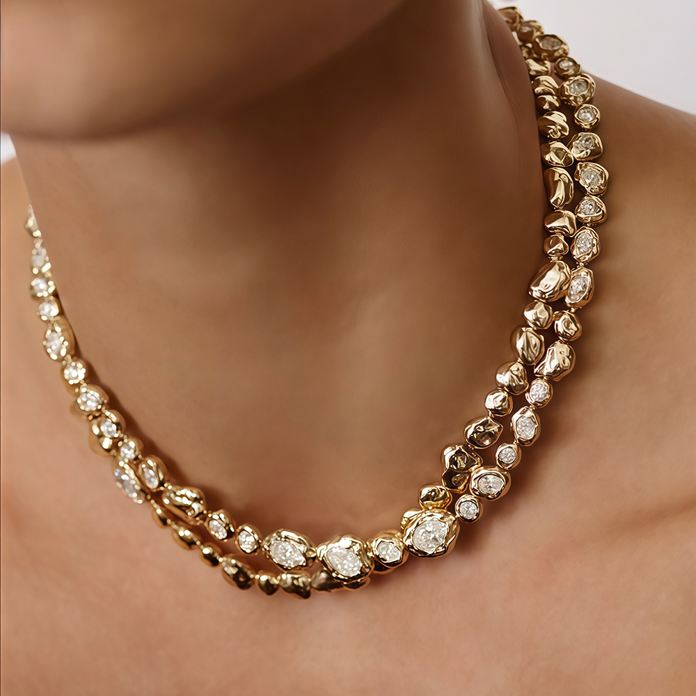 White Sapphire Multi-Cut Necklace